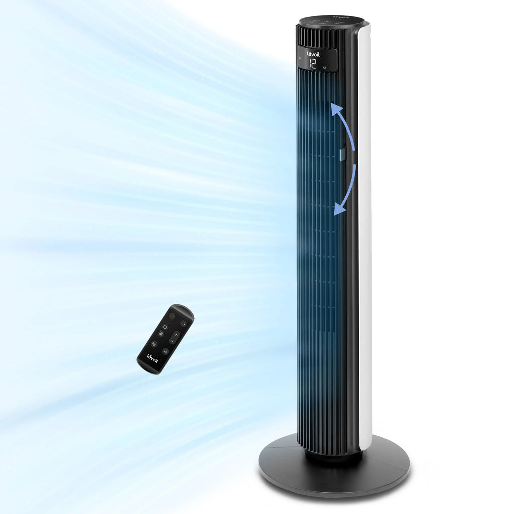 LEVOIT Classic 42 Tower Fan, Oscillating Quiet 42 Inch Fan 25ft/s Velocity 25dB With AC Motor for Bedroom, 4 Modes, 12H Timer, Standing Fan for Home